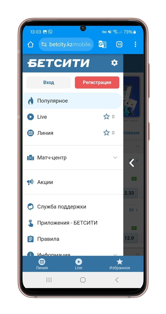 Скачать мобильный бетсити